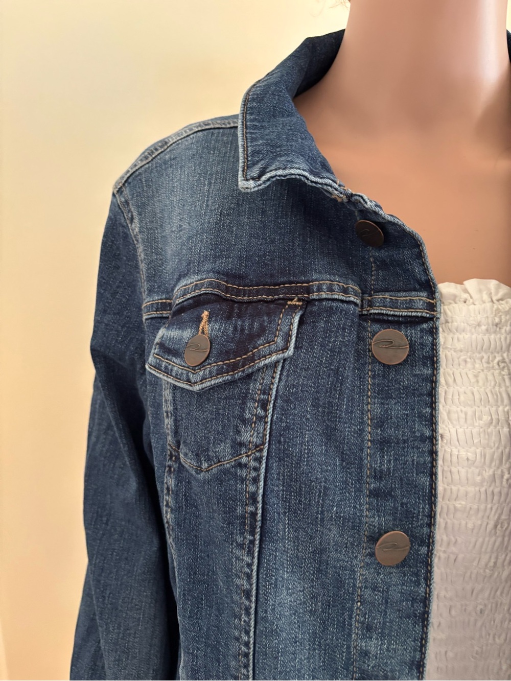Ricki's Blue Denim Jacket with Embroidered Tapestry Back Panel - Picture 4 of 15